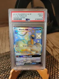 PSA 9 Mint Altaria GX SV77 Shiny Vault Holo Sun & Moon Hidden Fates Card 2019 - Image 1