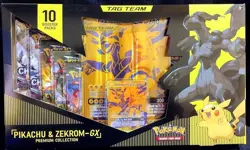 Pokemon TCG Pikachu & Zekrom-GX Premium Collection Box Sealed 10 Packs TAG TEAM - Image 1