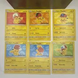 NM/LP - Pokemon Ash's Pikachu I Choose You Movie Promo Set SM109-SM114 - Image 1