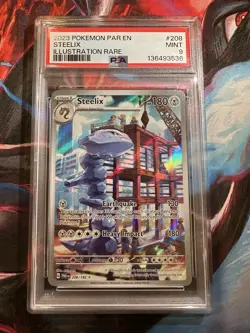 2023 Pokemon Paradox Rift Steelix Illustration Rare #208 PSA 9 Mint - Image 1