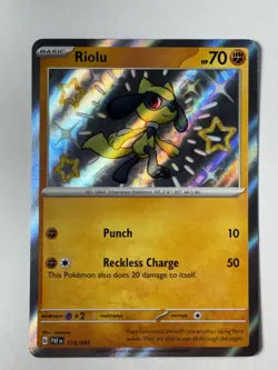 Pokemon: Riolu SHINY Rare Paldean Fates Holo 173/091 (Near Mint) - Image 1