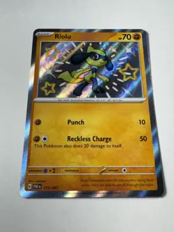 Pokemon: Riolu SHINY Rare Paldean Fates Holo 173/091 (Near Mint) - Image 2