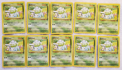 Bulbasaur 67/130 [C] English Base Set-2 (lot of 10) Reg Pokemon TCG 1999 - NM - Image 1