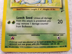 Bulbasaur 67/130 [C] English Base Set-2 (lot of 10) Reg Pokemon TCG 1999 - NM - Image 5