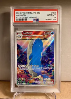 2025 POKEMON JOURNEY TOGETHER ENG WAILORD 162 ILLUSTRATION RARE PSA 10 GEM MINT - Image 1