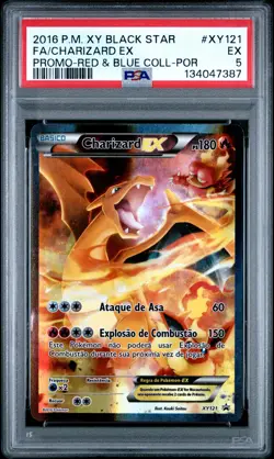 2016 POKEMON XY BLACK STAR PROMO #XY121 FULL ART/CHARIZARD EX PSA 5 - Image 1