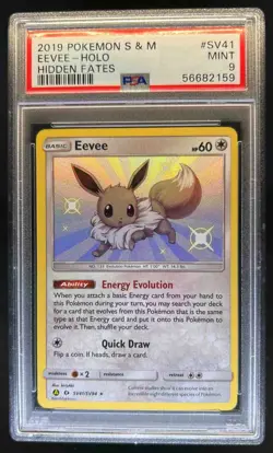 2019 Pokemon SM Hidden Fates Eevee Shiny Vault Holo Rare #SV41/SV94 PSA 9 - Image 1