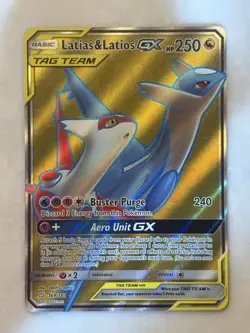 Pokemon Sun & Moon Team Up Latias & Latios Tag Team Holo 169/181 LP-NM - Image 1