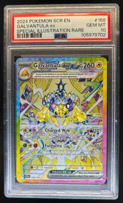 2024 Pokemon SV Stellar Crown SCR EN Galvantula ex #168/142 PSA 10 - Image 1