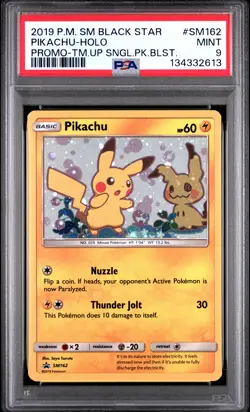 2019 POKEMON SM BLACK STAR PROMO TEAM UP SINGLE PACK BLISTERS PIKACHU-HOLO PSA 9 - Image 1