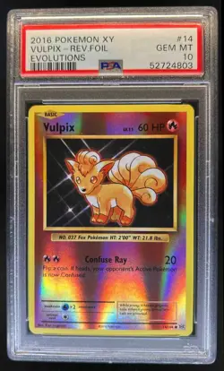 2016 Pokemon XY Evolutions Vulpix Reverse Holo #14/108 PSA 10 - Image 1