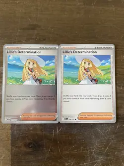 2x Lillie's Determination 119/132 - Pokemon TCG Playset - Mega Evolution Trainer - Image 1