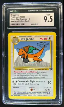 1999 Pokemon Wizards Black Star Promos Dragonite #5 CGC 9.5 - Image 1