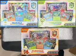 Pokemon TCG Paldea Collection Box Fuecoco, Quaxly, Sprigatito Set Of 3 - SEALED - Image 1
