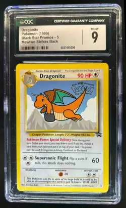 1999 Pokemon Wizards Black Star Promos Dragonite #5 CGC 9 - Image 1