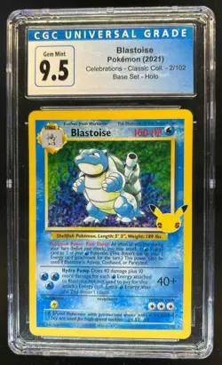 2021 Pokemon SWSH Celebrations Blastoise Classic Collection Holo #2/102 CGC 9.5 - Image 1