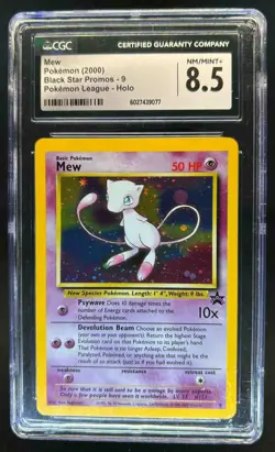 1999 Pokemon Wizards Black Star Promos Mew Holo #9 CGC 8.5 - Image 1