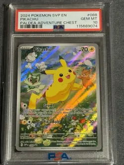 PSA 10 Pokemon Pikachu Paldea Adventure Chest Black Star Promo 088 - Image 1