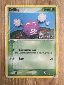 Pokemon TCG Koffing EX Delta Species 72/113 Reverse Holo Common Damaged - Image 1