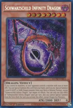 Yugioh Schwarzschild Infinity Dragon - MZTM-EN013 - Secret Rare 1st Edition - Image 1