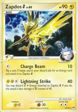Pokemon TCG - Zapdos G - 12/99 - Holo Rare - Platinum: Arceus [Lightly Played] - Image 1