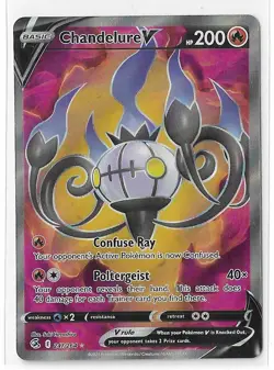 Chandelure V 247/264 2021 Fusion Strike Ultra Rare Full Art Pokemon Card TCG NM - Image 1