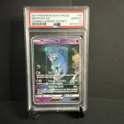2017 POKEMON SUN & MOON SHINING LEGENDS SECRET #78 MEWTWO GX PSA 10 - Image 1