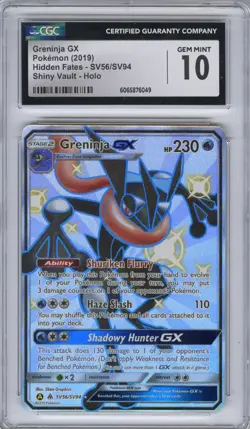 Greninja GX (Hidden Fates, Shiny Vault), Pokemon, CGC 10 (GEM MINT) - Image 1