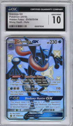 Greninja GX (Hidden Fates, Shiny Vault), Pokemon, CGC 10 (GEM MINT) - Image 1