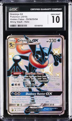2019 POKEMON HIDDEN FATES - SHINY VAULT - HOLO GRENINJA GX CGC 10 GEM MINT - Image 1