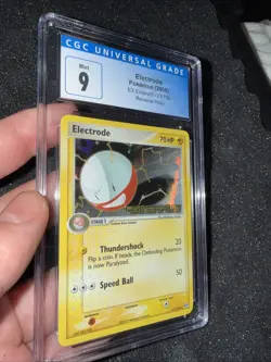 CGC 9 MINT Electrode 2005 EX Emerald 27/106 Reverse Holo Stamped Pokemon Card - Image 1