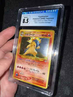 CGC 8.5 Typhlosion Japanese Neo Genesis 157 Holo SWIRL Pokemon Card ERROR CARD!! - Image 2