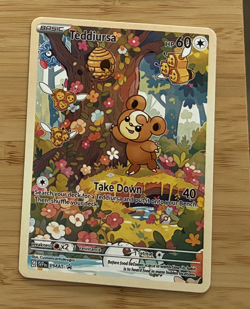 Custom Pokemon Trading Card tcg Teddiursa IR Teddy bear - Image 1