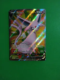 Pokemon TCG Espeon v Full Art Holo Card 179/203 Evolving Skies - Image 1