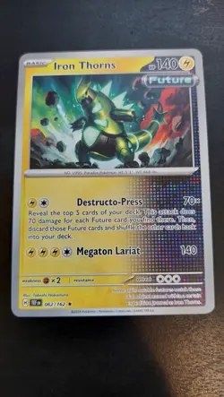 Iron Thorns 62/162 Non-Holographic Pre-Release Exclusive Pokemon card - Image 2