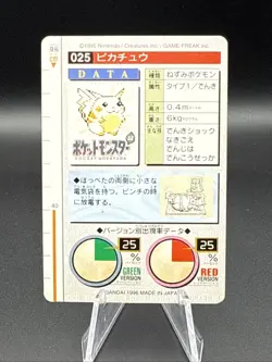 Pikachu Carddass Red 025 BANDAI 1996 Rare Japanese Pokemon Card MP - Image 4