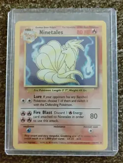 Pokemon TCG Ninetales Base Set Holo Unlimited Rare Card 12/102 1999 WOTC - Image 2