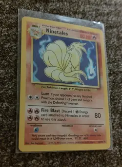 Pokemon TCG Ninetales Base Set Holo Unlimited Rare Card 12/102 1999 WOTC - Image 3