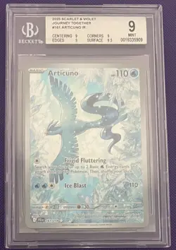 Pokemon TCG Journey Together Articuno Card IR 161/159 BGS 9 Mint - Image 1