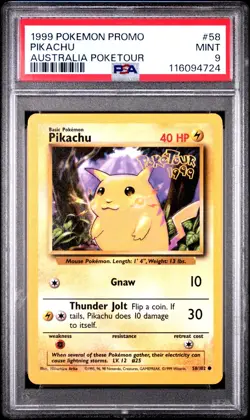Pokemon Australia Poketour Promo PIKACHU PSA 9 (4724) Graded Power - Image 1