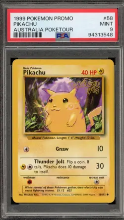 Pokemon Pikachu Australia PokeTour 1999 Promo #58 PSA 9 Mint - Image 1
