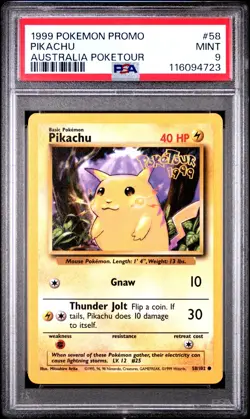 Pokemon Australia Poketour Promo PIKACHU PSA 9 (4723) Graded Power - Image 1