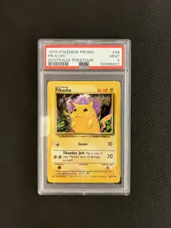 Pikachu Poketour PSA 9 Australia Promo #58 Gold Stamp Pokemon TCG 1999 Rare Mint - Image 1