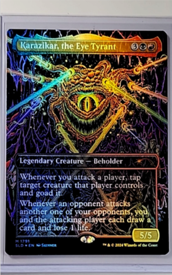 MTG Magic The Gathering SLD Secret Lair Borderless Foil Karazikar the Eye Tyrant - Image 1