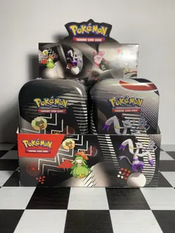 Pokemon Unova Mini Tins Black Bolt White Flare Display 8 Tins - Image 1