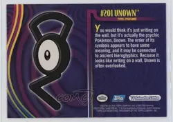 Unown Topps Pokemon TV Animation Edition Johto League Champions #201 2001 - Image 2