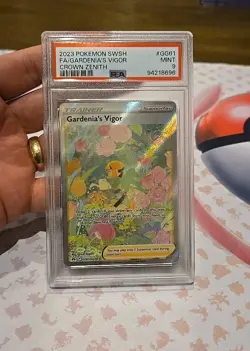 2023 Pokemon SWSH Crown Zenith #GG61 Full Art Gardenia's Vigor PSA 9 Mint - Image 1