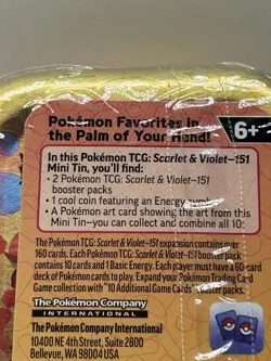 Pokemon Scarlet And Violet 151 Mini Tin Dragonite Sealed - Image 3
