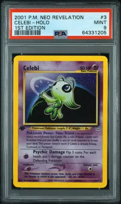 2001 Pokemon Neo Revelation Celebi #3 1st Edition Holo PSA 9 MINT - Image 1