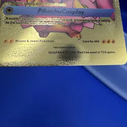 Pokemon Fan Art Pikachu Mega Diancie Gold Foil - Image 3